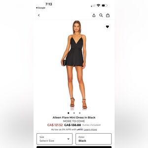 Aileen Flare  Mini Dress in Black